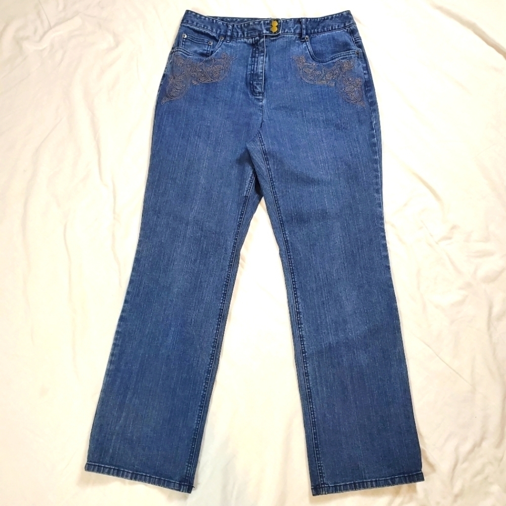 Talbots Vintage high rise embroidered jeans size 12